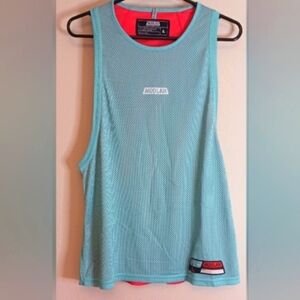 NWT Moolah Women's Mesh Basketball Reversible Practice Top Aqua Red Size L